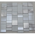 Aluminium-Mischungs-Weiß-Glas-Mosaik-Wand-Fliese (HGM391)